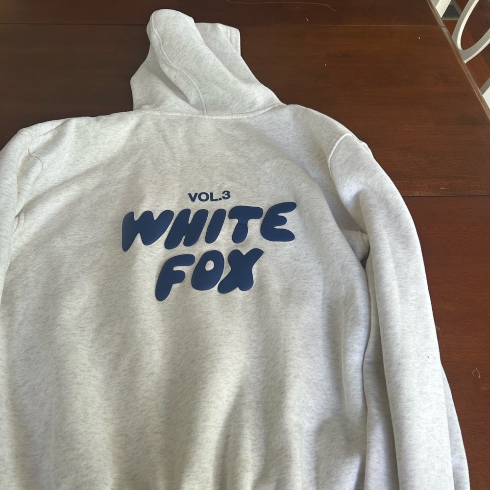 White Fox Gray Hoodie
